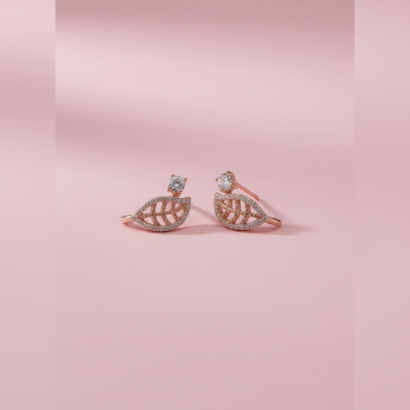 92.5 Silver Rose Gold Leaf Toe Ring